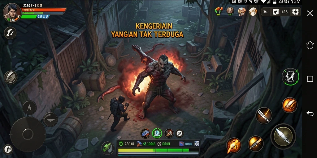 Tampilan gameplay 234E dengan suasana Horror yang mencekam.