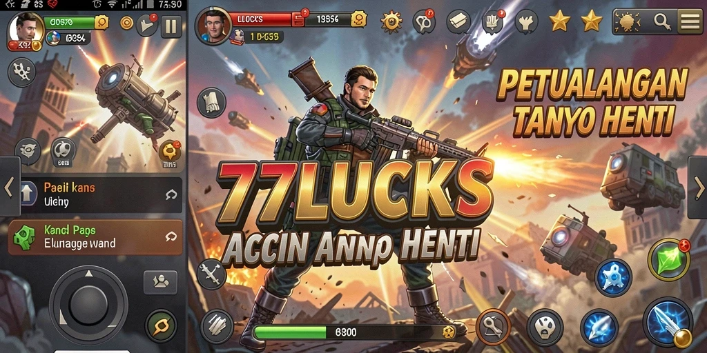 Screenshot gameplay <strong>77LUCKS</strong> yang menampilkan aksi seru dan karakter yang dinamis.