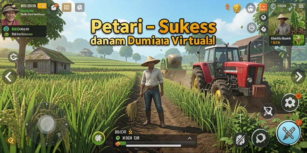 Tangkapan layar gameplay <strong>88IDR</strong> menunjukkan ladang yang subur dan hewan ternak.