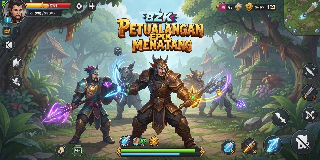 Tampilan aksi seru dalam game petualangan 8ZK.