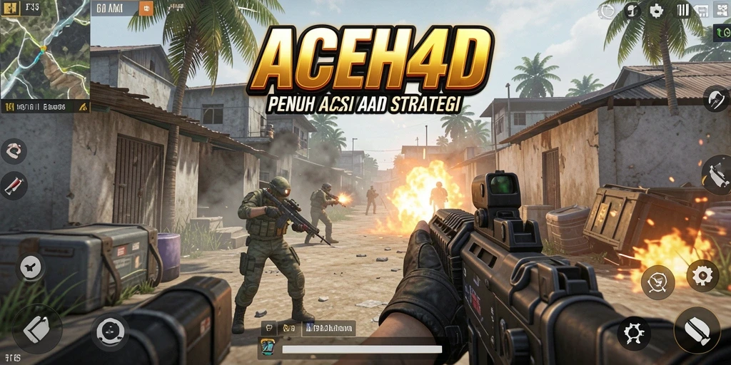 Tampilan gameplay mendebarkan dalam <strong>ACEH4D</strong> dengan aksi FPS intens.
