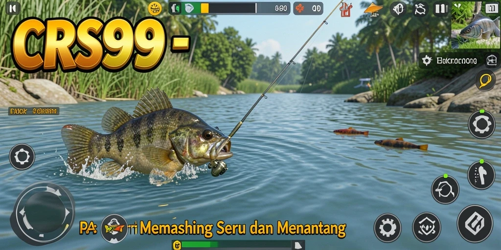 Screenshot gameplay CRS99 menampilkan petualangan memancing yang seru dan interaktif.