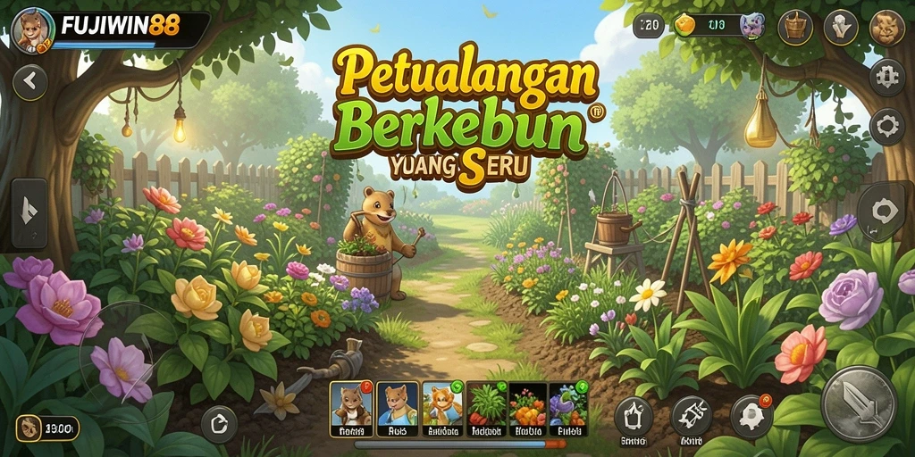 Tampilan menarik dari gameplay berkebun di FUJIWIN88