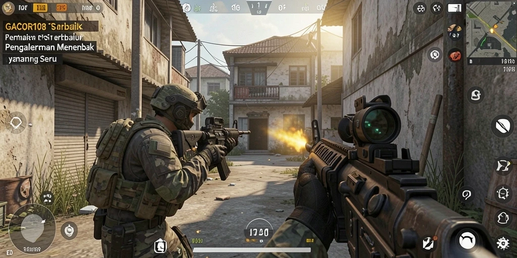 Gameplay GACOR108 menampilkan aksi intens di arena pertempuran.