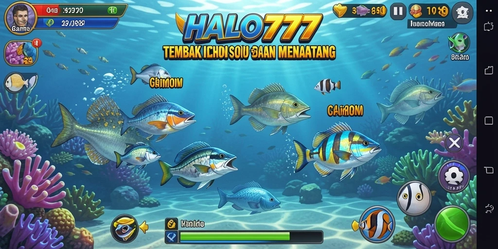 Tampilan gameplay HALO777 yang seru saat menangkap ikan.