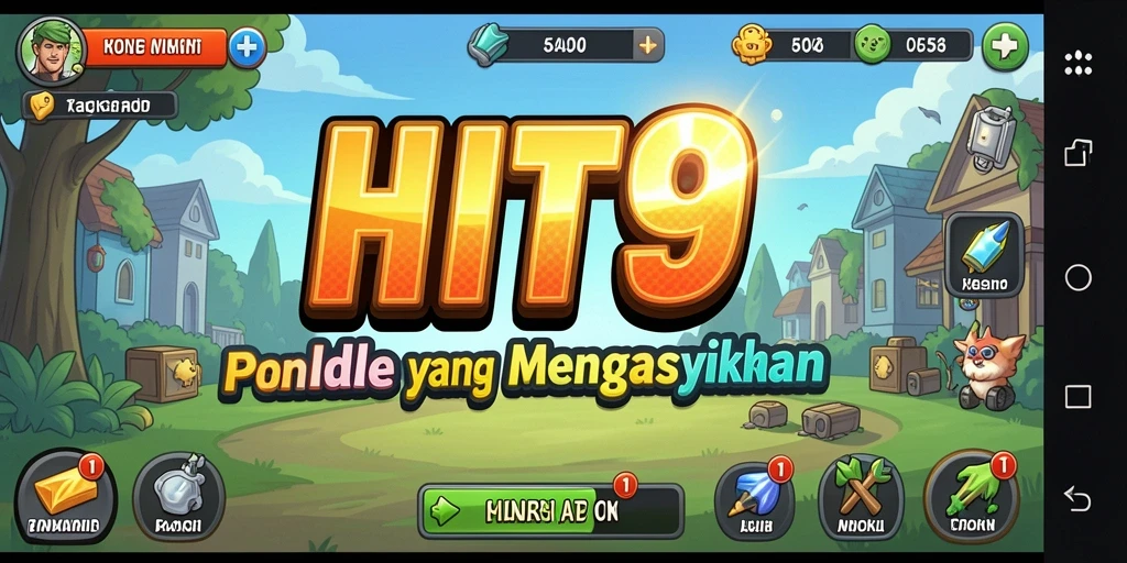 Screenshot gameplay <strong>HIT9</strong> menampilkan karakter dan sistem manajemen sumber daya.