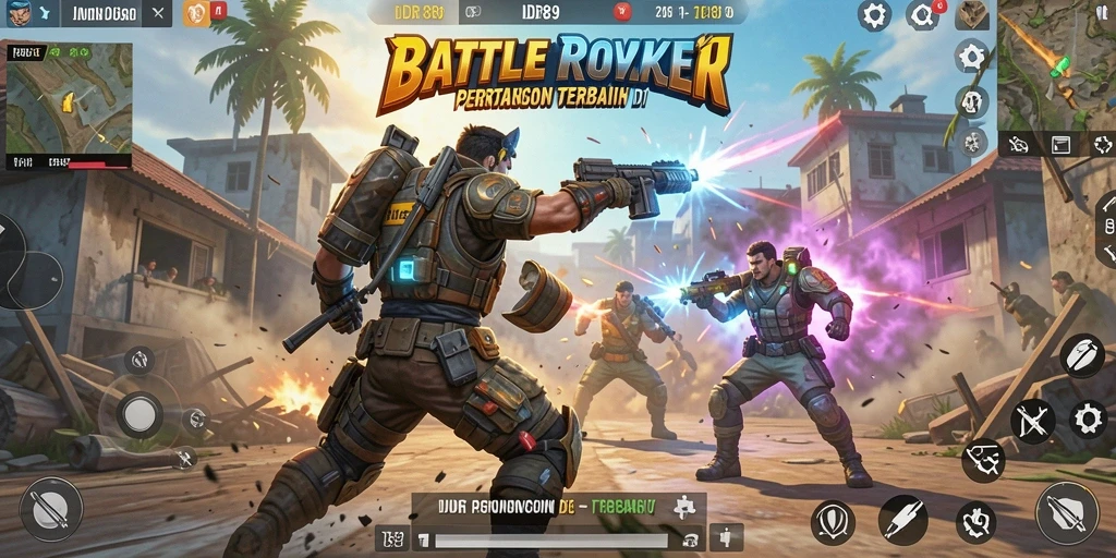 Tampilan gameplay Battle Royale yang mendebarkan di IDR89.