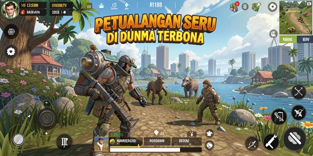 Tampilan mendalam dari gameplay Open World di RI188 dengan landscape yang memukau.