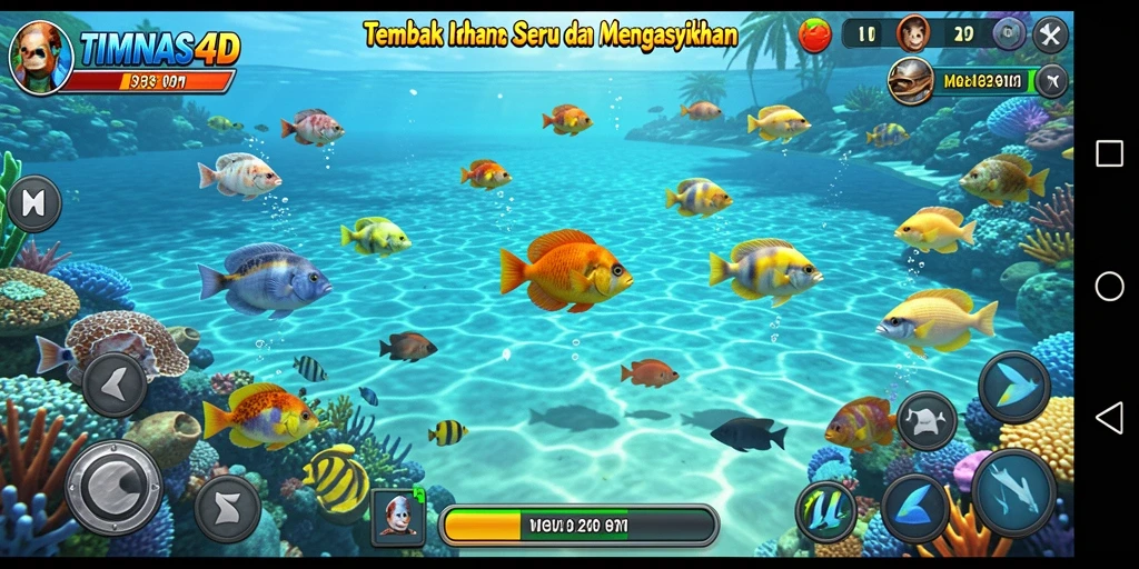 Screenshot gameplay Tembak Ikan yang seru di TIMNAS4D.