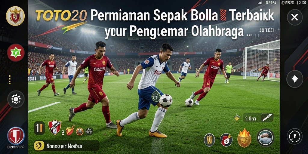 Tampilan gameplay menarik dengan aksi sepak bola yang intens.
