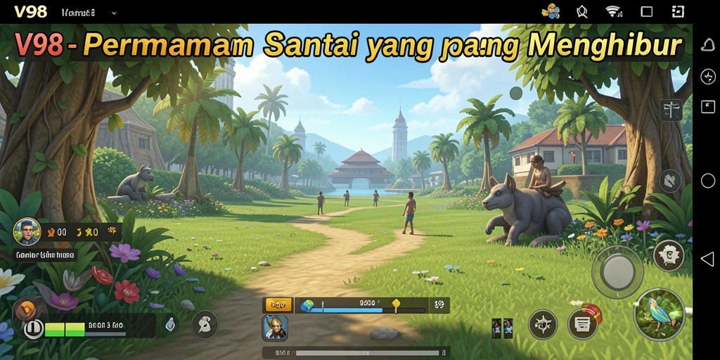 Tampilan seru dari gameplay V98 yang menghibur dan santai.