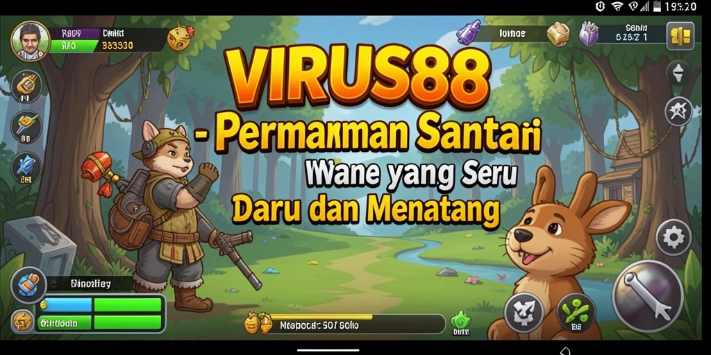 Tangkapan layar dari gameplay <strong>VIRUS88</strong> yang penuh warna dan menyenangkan.